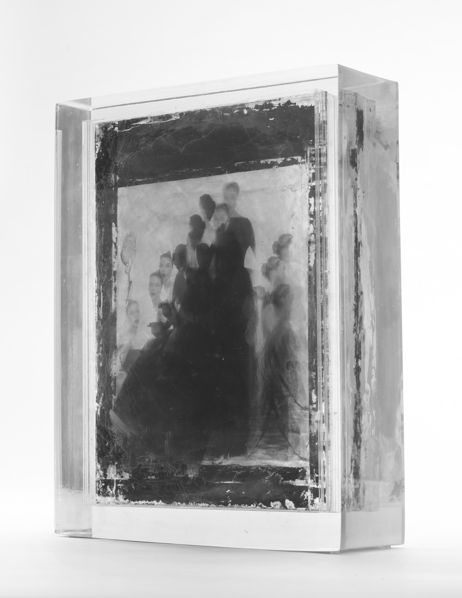 23 'Ghosts', x-ray, ink, resin and perspex - sculpture (unique) 32x22x15cm