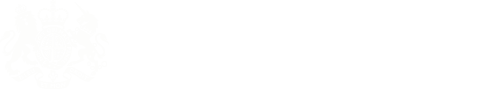 White text on a light grey background reads Funded by UK Government with a faint UK government crest visible on the left side.